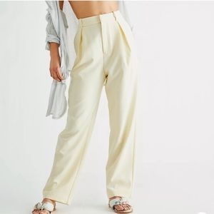 Free People High Rise Pia Dad Pleated Trouser Pants